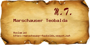 Marschauser Teobalda névjegykártya